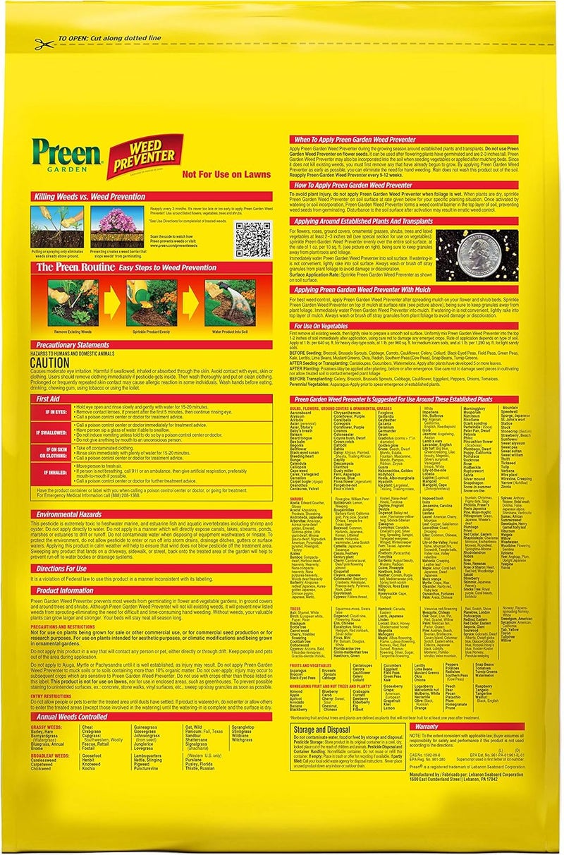 Preen Garden Weed Preventer Flip Top Applicator 5.625 lb. and 22 lb. Refill Bag - Total Coverage 4,420 sq. ft. - Image 2